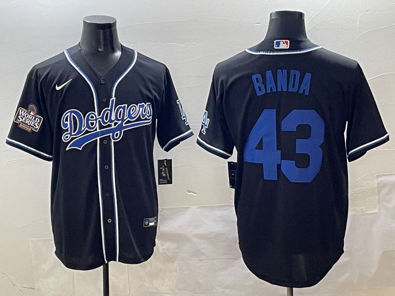 Men 2025 Los Angeles Dodgers #43 Banda Black Three generations Fashion Nike MLB Jersey style 6